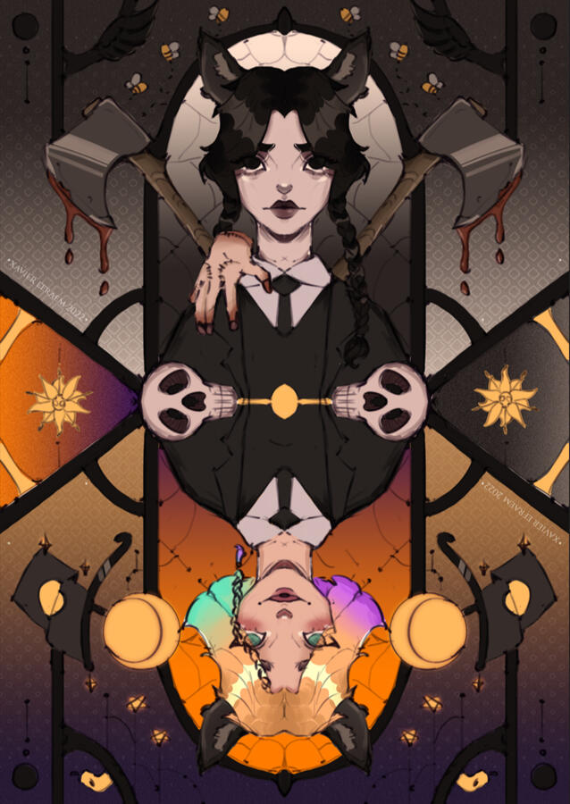 Wednesday and Enid, Original Illustration